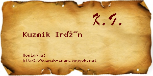 Kuzmik Irén névjegykártya